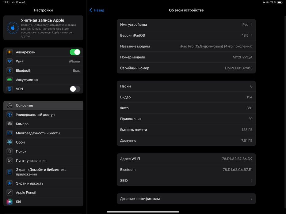 Ipad Pro 12.9 4 -поколение