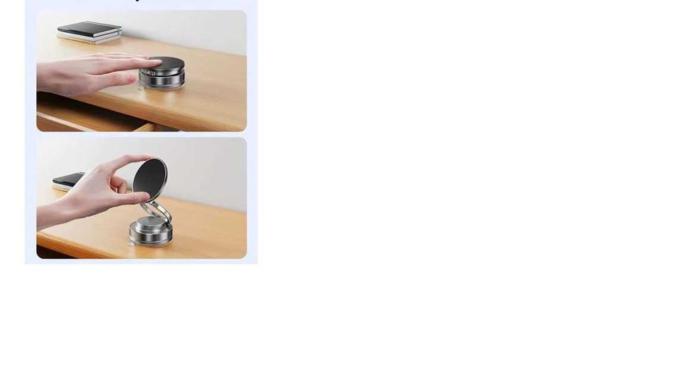 Suport Magnetic pentru Telefon, Pliabil, 360°, Ventuza Silicon cu Vid