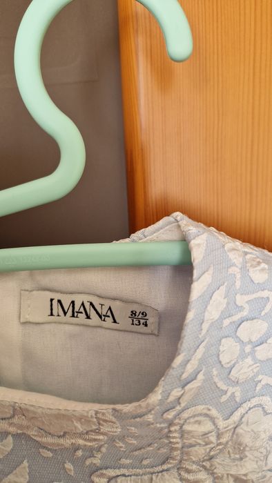 Нарядное голубое платье для девочки. Размер 134