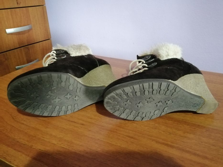 Ghete de piele  îmblănite cu platforma cadeenzza