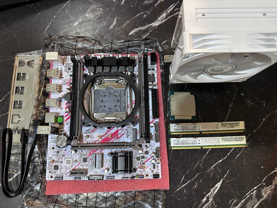 Белые комплекты х99 ( 12 ядер 24 потока) Озу 16 гб + Куллер