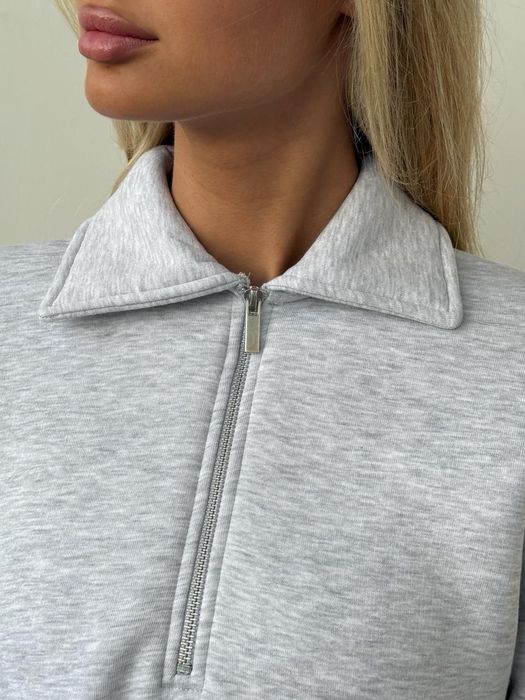 Свитшот женский поло с начесом полузамок polo