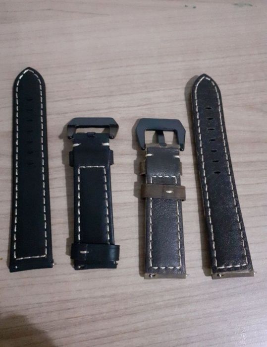 Curea ceas gear s3 samsung galaxy watch 22mm negru catifelat maro
