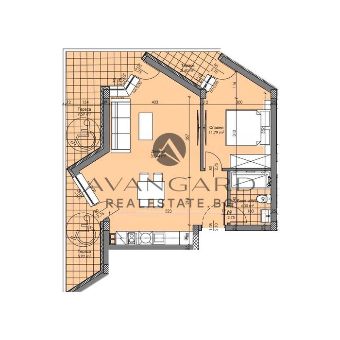 оф.24114 Двустаен нова сграда/ Смирненски