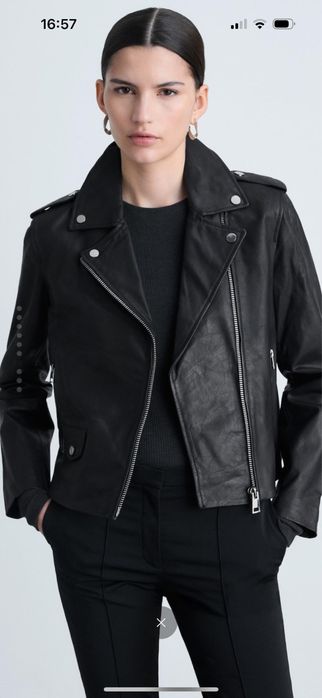 Geaca de piele Mango XS noua