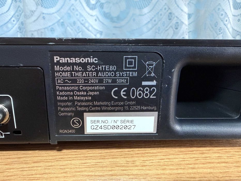 Soundbar Tv PANASONIC-slim-bluetooth-USB HDMI-AUX-cu 2 subwoofere active,sunet HI-FI-negru