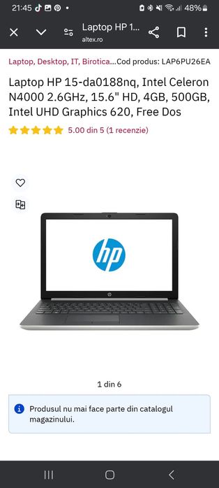 Laptop Hp in stare foarte buna