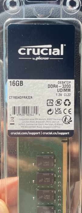 Crucial 16gb ram ddr 3200mhz cl22 // Desktop