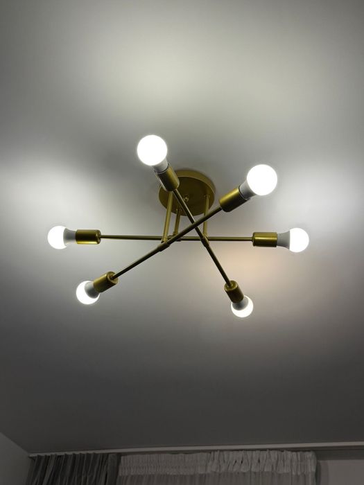 Lustra aurie 3 brate/ 6 becuri