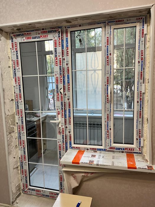 Пластик терезе. Витраж. Балкон.