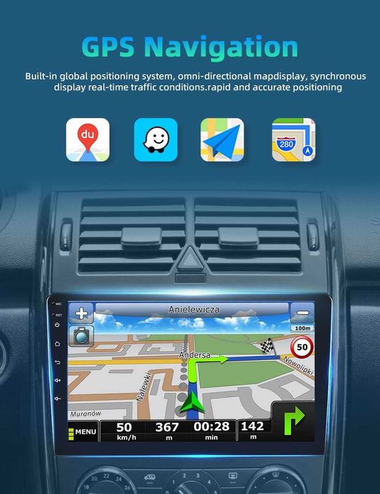 10” 2-DIN за Skoda Octavia 2007/13 Android 14, 4/64GB, 1280x720, CP AA