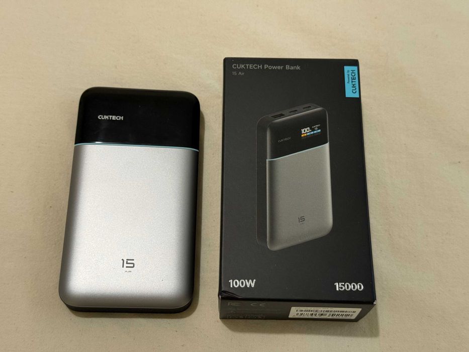 Продавам CUKTECH 15 Air, 15 000 mAh, само 306 г, 65W - отлично състояние