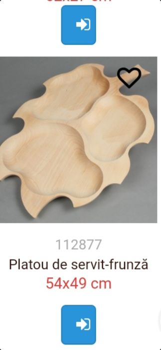 Platou lemn frunza  pt servit.