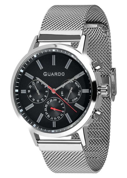 Часовник за мъже Guardo 012077A Silver-Black