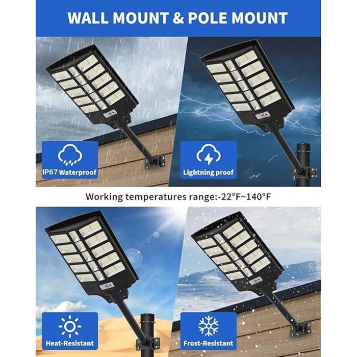 Соларна LED лампа 20/25/30секции/1400/1600/1800/2000W LYLU Супер мощна