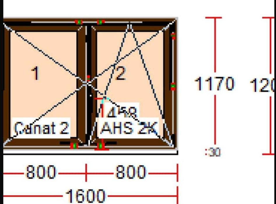 Fereastra PVC, imitatie lemn, Nuc