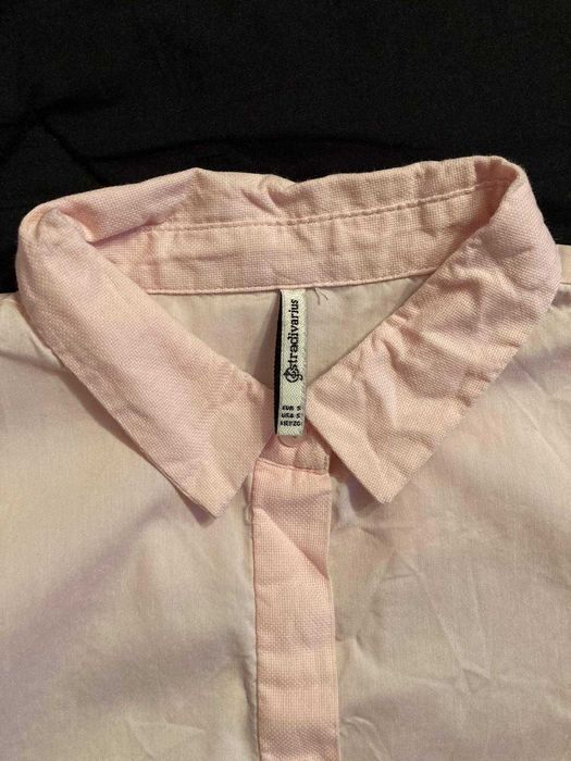 Camasa cu guler tip body Stradivarius, roz pal, marime S