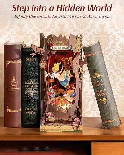 Нов 2D пъзел Сглобяем Модел Книжна Ниша Фентъзи Декор за Рафт украса