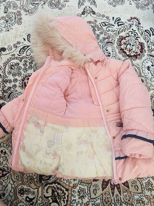 Kurtka,куртка для девочек,pushti rangi, 3.4 yoshga,qishki issiq