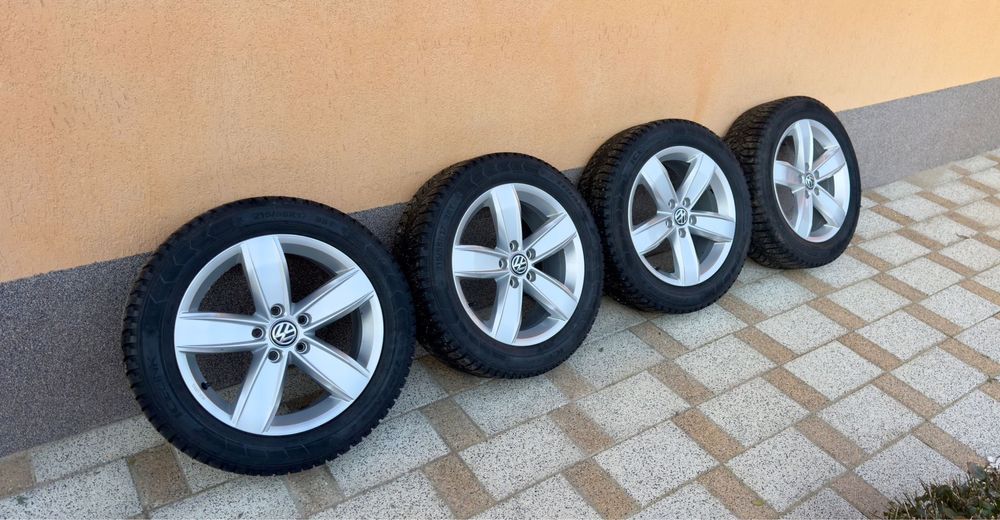 Set jante originale Volkswagen  R17 5x112 + anvelope iarnă