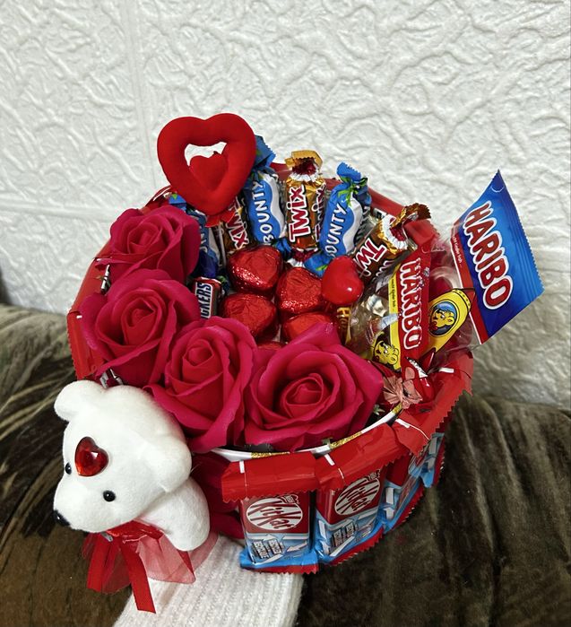 Aranjament dulciuri valentines day