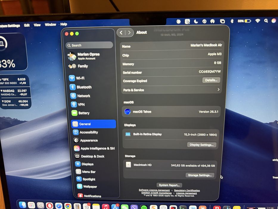 Apple Macbook Air 15.3" 8gb Ram 512Gb SSD 2024 IMPECABIL!!!