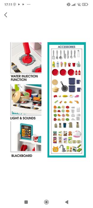 Детская игрушечная кухня с функциями воды, света, звука и пара