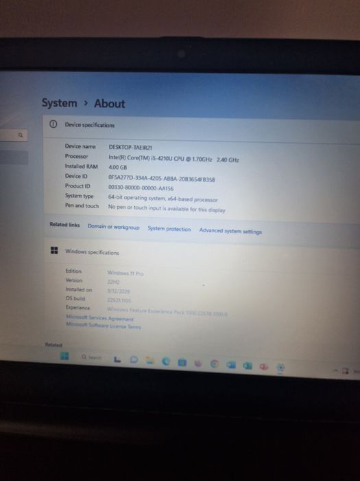 Vand laptop Toshiba