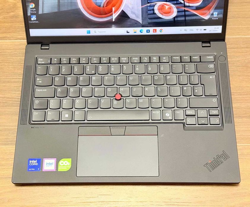 Core Ultra 7 155U / Lenovo ThinkPad T14 Gen 5 / 16GB DDR5 / 512GB SSD / 14″ FHD+ / Гаранция - 12м.
