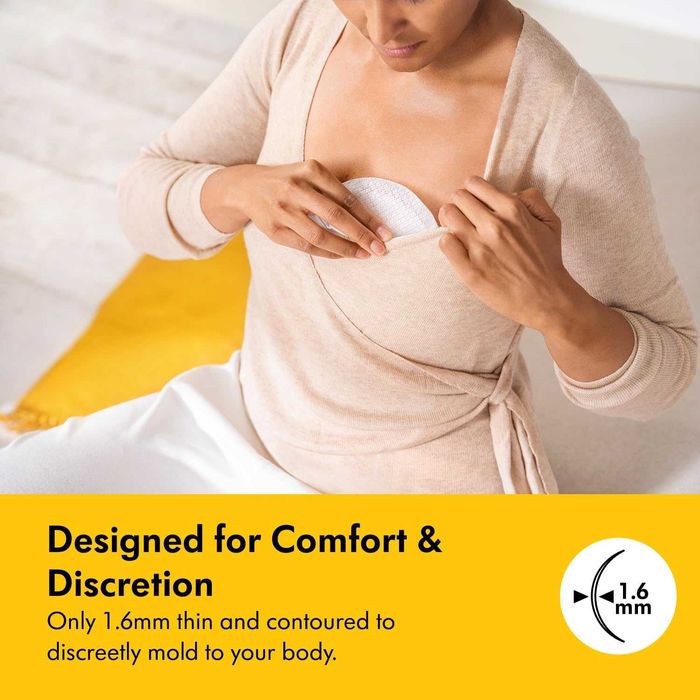 MEDELA Ultra-Breathable – Ултратънки абсорбиращи подплънки за кърма, 120 бр., дискретен дизайн
