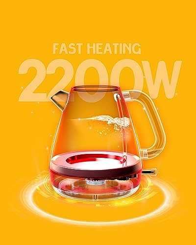 Нова Електрическа безжична кана 1,7 литра 2200W топла вода бързо нагряване Чайник