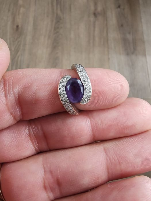 Inel Aur cu diamante și ametist 14k Gr 6,38 cod unic 3135