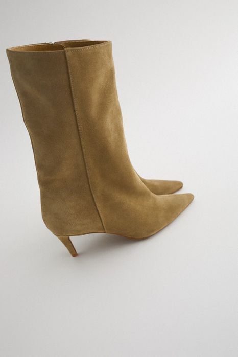 Cizme piele întoarsă Zara limited