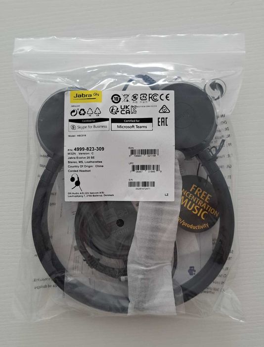 Casti cu microfon Jabra Evolve 20SE stereo