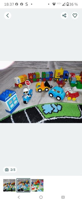 Set lego tren+casuta+secția de politie