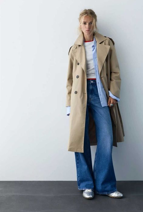 Дълъг шлифер (тренчкот) с колан