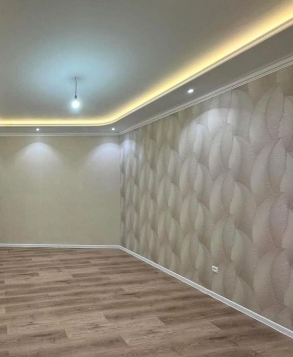 Поклейка обоев, галтели, плинтуса и молдинг.