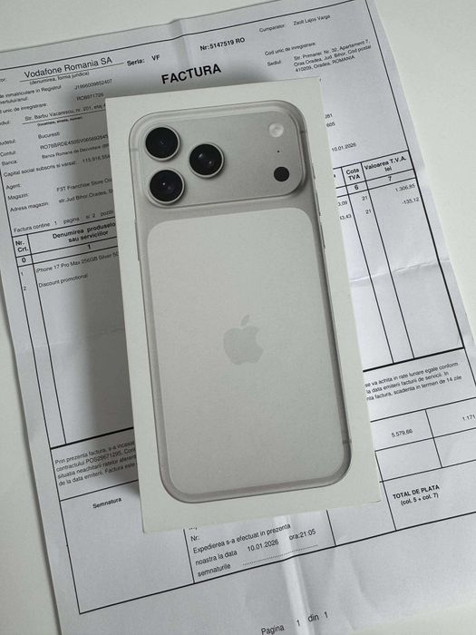 Vand Sau Schimb IPhone 17 PRO Max Silver 256Gb Nou Sigilalt