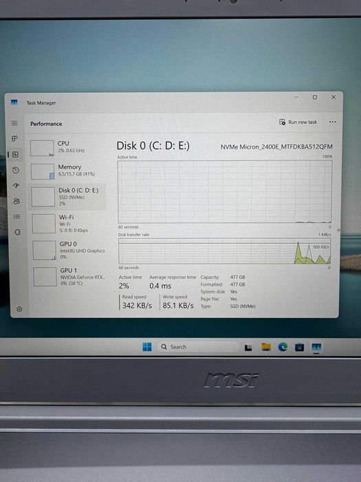 Laptop MSI THIN 15 I7-13620H RTX 4050 6GB  Zeus Amanet Vitan 3776