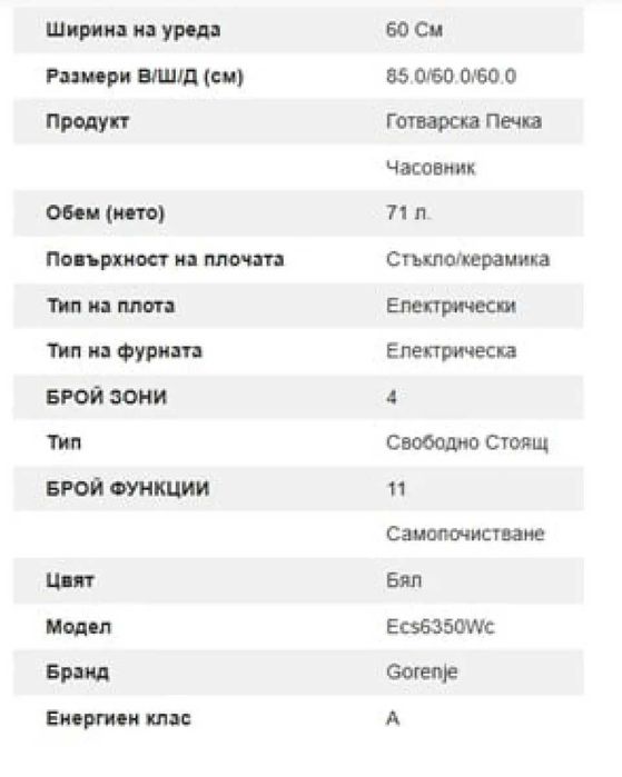 Готварска печка и фурна