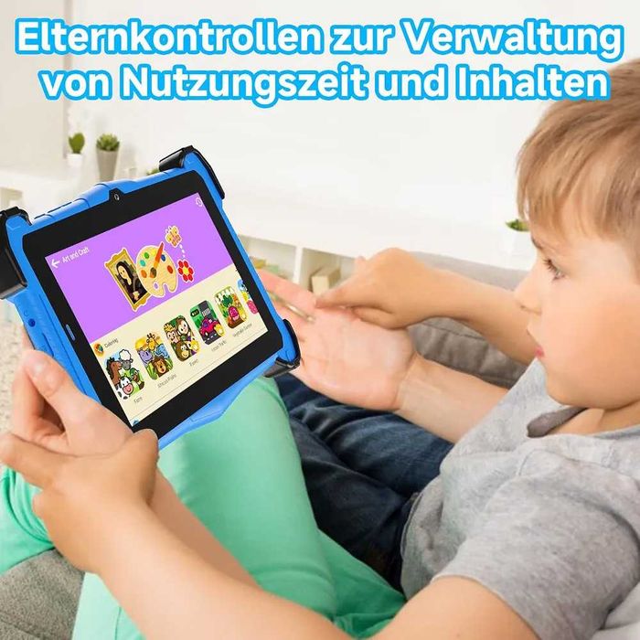 Нов детски таблет EagleSoar 7” (10GB RAM / 64GB ROM / Android 15 / Син)