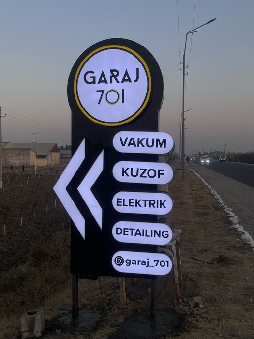 Reklama xizmatlari.Baner, yonadigan harflar40%chegirma