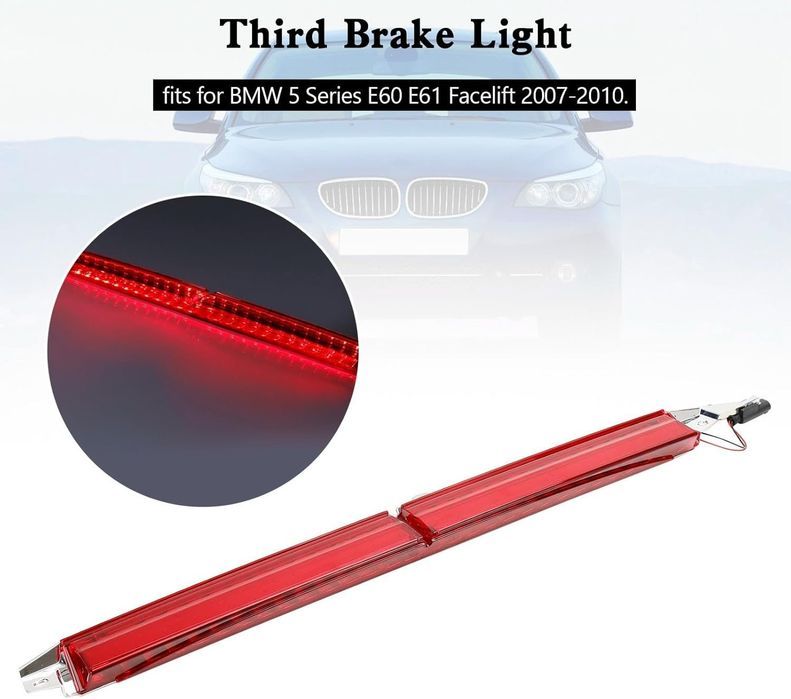 Stop frana suplimentar BMW Seria 5 (E61), 06.2003-06.2010, Estate, montare spate, Central, LED; transparent, 63257145667