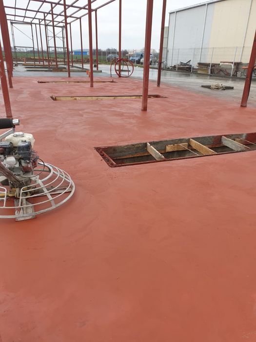 Turnare beton finisat cu elicopter și cuart, Șapa Beton, Periat