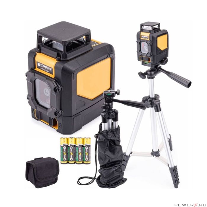 Nivela laser incrucisat, 360 grade 50 metri, trepied geanta, Powermat