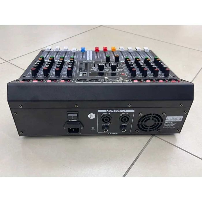 Mixer audio 2 x 550w amplificat boxe pasive 8 canale consola DJ USB
