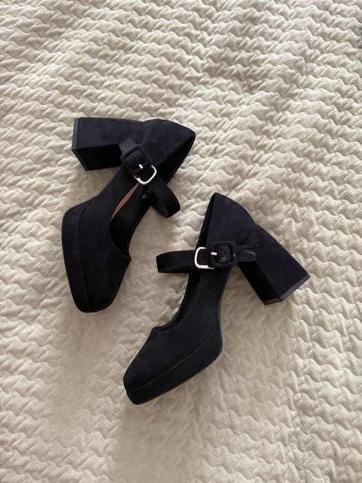 Туфли черные под замшу