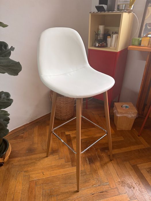 Scaun bar JONSTRUP alb/stejar - noi-2 buc