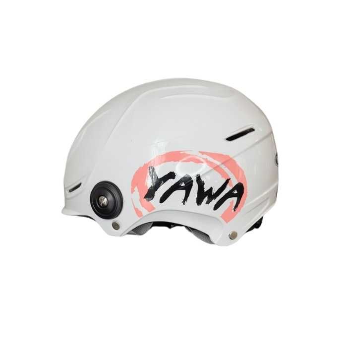 Каска за скутер с тъмен  визьор - Yawa white gloss