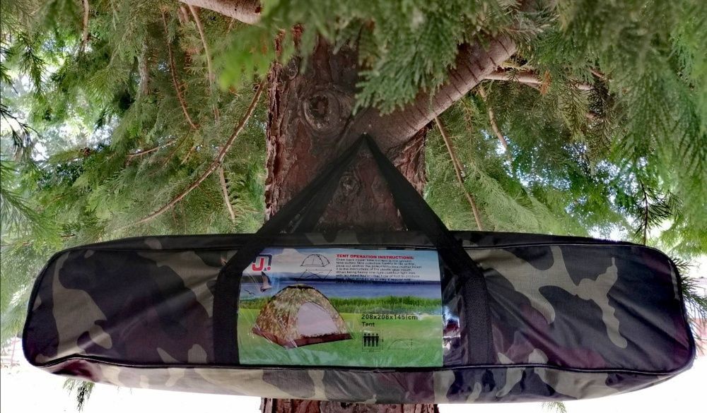 Палатка 4 местна 2х2х1.35м ВОДОУСТОЙЧИВА палатки комарник сак камуфлаж